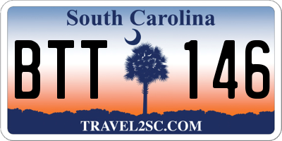 SC license plate BTT146