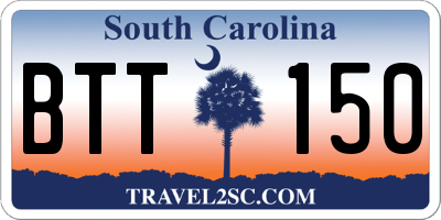 SC license plate BTT150