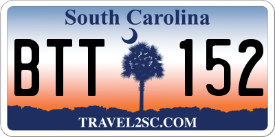 SC license plate BTT152