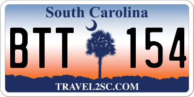 SC license plate BTT154