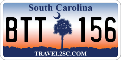 SC license plate BTT156