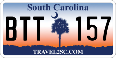 SC license plate BTT157
