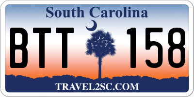 SC license plate BTT158