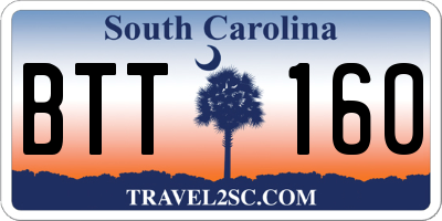SC license plate BTT160