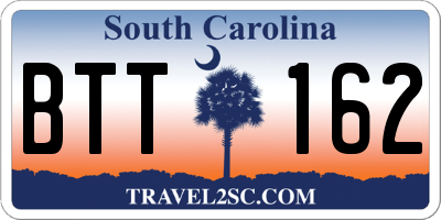 SC license plate BTT162
