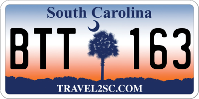 SC license plate BTT163