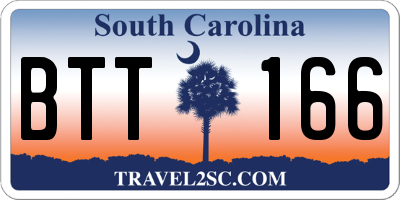 SC license plate BTT166