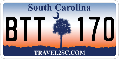 SC license plate BTT170