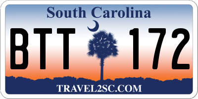 SC license plate BTT172
