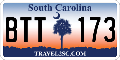 SC license plate BTT173