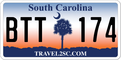 SC license plate BTT174