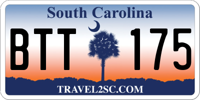 SC license plate BTT175