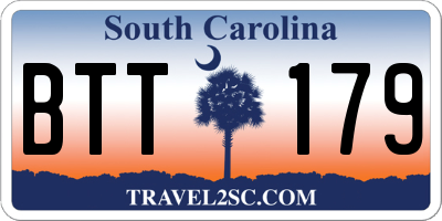 SC license plate BTT179