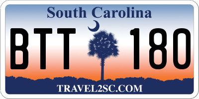 SC license plate BTT180