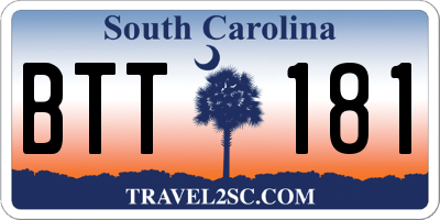 SC license plate BTT181