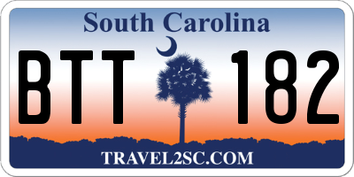 SC license plate BTT182