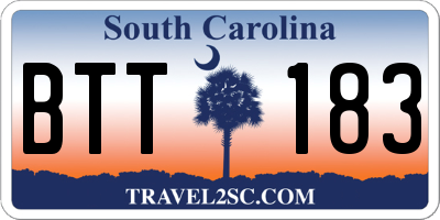 SC license plate BTT183