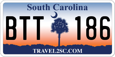 SC license plate BTT186