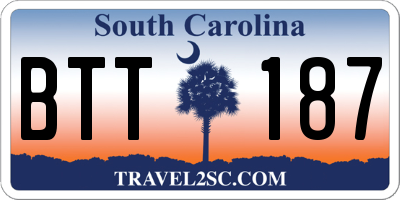 SC license plate BTT187
