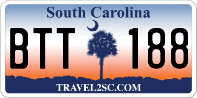 SC license plate BTT188