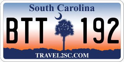 SC license plate BTT192