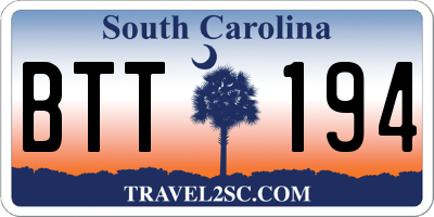 SC license plate BTT194