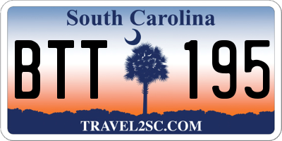 SC license plate BTT195