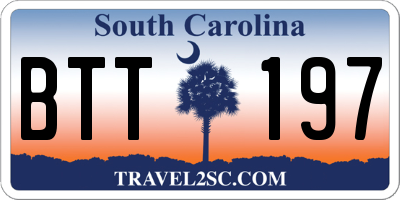 SC license plate BTT197