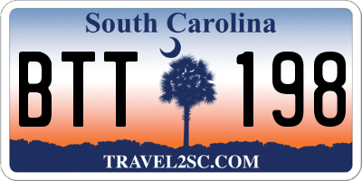 SC license plate BTT198