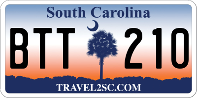 SC license plate BTT210