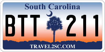 SC license plate BTT211