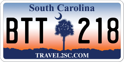 SC license plate BTT218