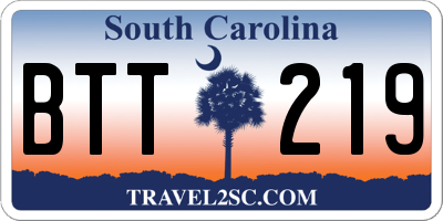 SC license plate BTT219