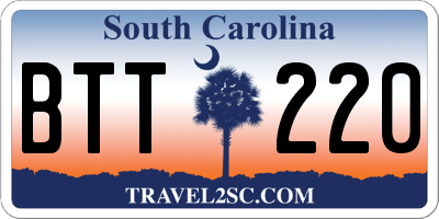 SC license plate BTT220