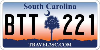 SC license plate BTT221