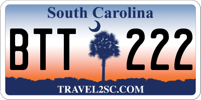 SC license plate BTT222