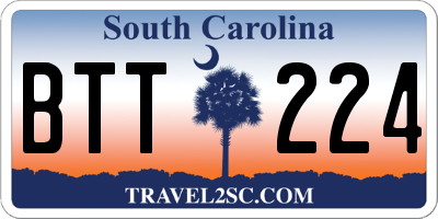 SC license plate BTT224