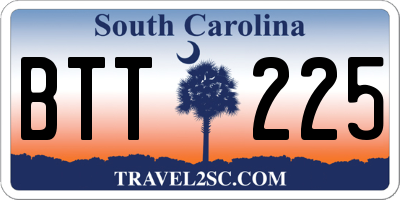 SC license plate BTT225