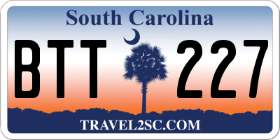 SC license plate BTT227