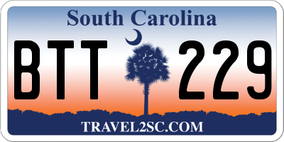 SC license plate BTT229