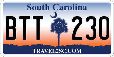 SC license plate BTT230