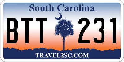 SC license plate BTT231