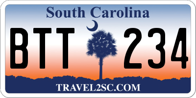 SC license plate BTT234