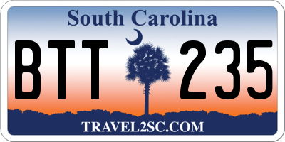 SC license plate BTT235