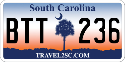 SC license plate BTT236