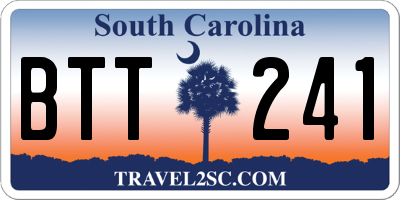 SC license plate BTT241