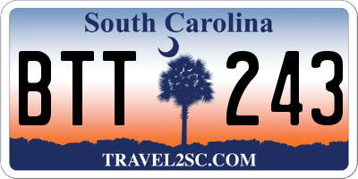 SC license plate BTT243