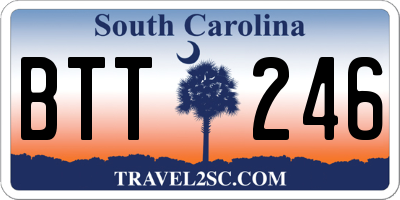SC license plate BTT246