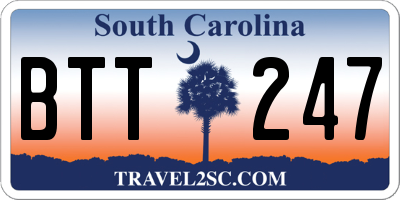SC license plate BTT247