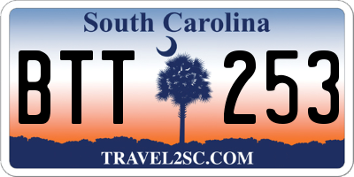 SC license plate BTT253